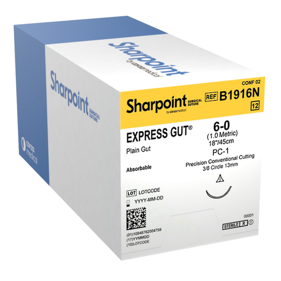 Sharpoint Express Gut 3/8 Circle PCC 6/0 13mm 45cm